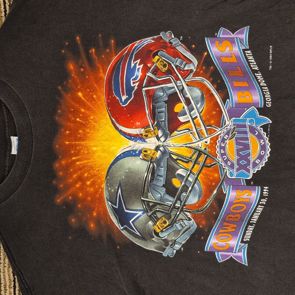 DALLAS COWBOYS vs BUFFALO BILLS Super Bowl XXVIII Salem Sportswear XL Shirt 90s‎